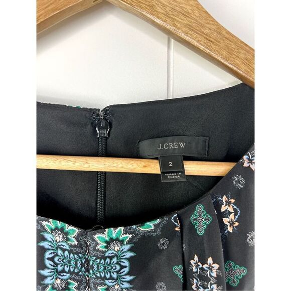 J. Crew J Crew Silk Cap Sleeve Dress in Mirrored Floral - Size 2 - Black Multi - Picture 3 of 9